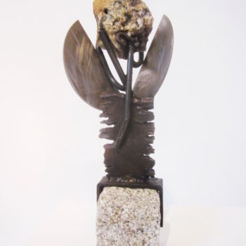 Sculpture titled "Ange blessé" by Jérôme Danikowski, Original Artwork, Metals