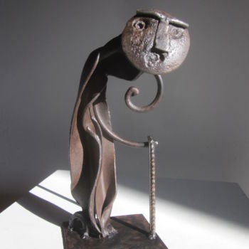 Sculptuur getiteld "Le vieillard" door Jérôme Danikowski, Origineel Kunstwerk, Metalen