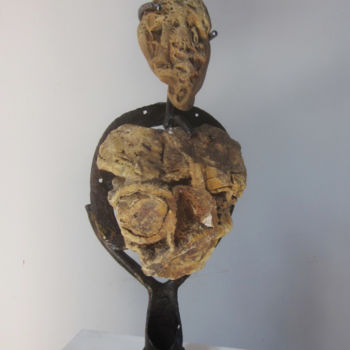 Sculpture intitulée "Cœur de pierre" par Jérôme Danikowski, Œuvre d'art originale, Métaux