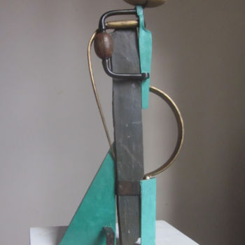 Escultura titulada "L'arpenteur" por Jérôme Danikowski, Obra de arte original, Metales