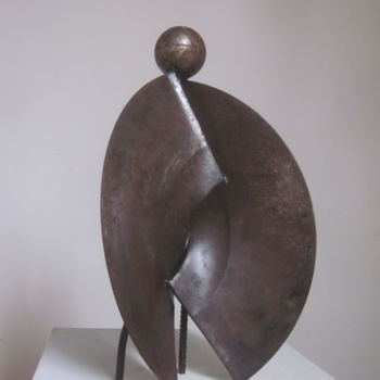 Sculpture titled "Vagabond d'hiver" by Jérôme Danikowski, Original Artwork, Metals