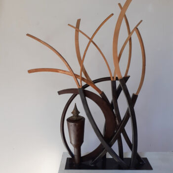 Sculpture intitulée "Le buisson ardent" par Jérôme Danikowski, Œuvre d'art originale, Métaux