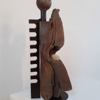 Sculpture titled "Maître Zen" by Jérôme Danikowski, Original Artwork, Metals
