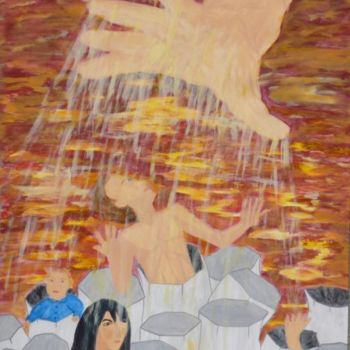 Peinture intitulée "Main de Dieu 2" par Jéromine, Œuvre d'art originale