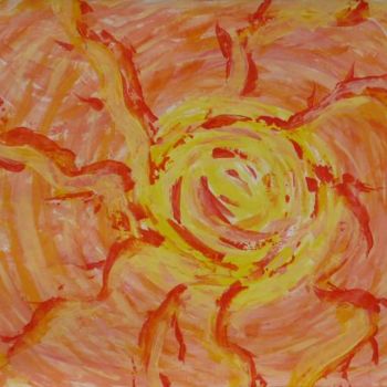 Painting titled "Eruption solaire" by Jéromine, Original Artwork