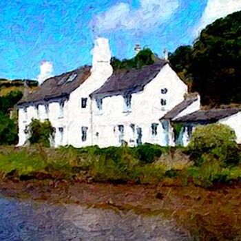 Pittura intitolato "Cornish Cottage" da Jerry, Opera d'arte originale