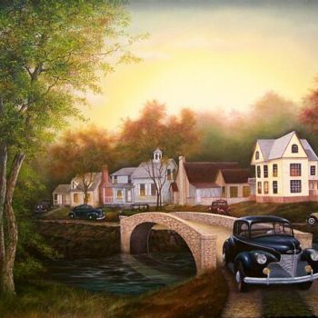 Painting titled ""America's Past - 1…" by Jerry Sauls, Original Artwork, Oil