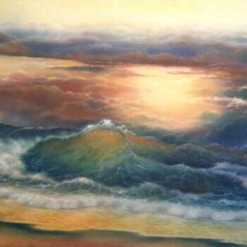 Painting titled ""The Ultimate Sunse…" by Jerry Sauls, Original Artwork, Oil