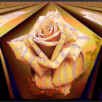 Arts numériques intitulée ""Fleur en folie "" par Jess Wayar, Œuvre d'art originale