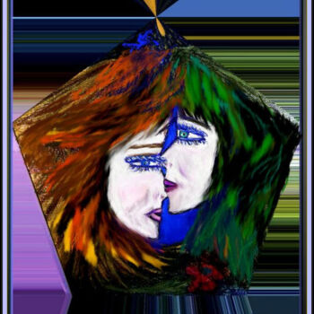 Digitale Kunst mit dem Titel ""Secret of night "" von Jess Wayar, Original-Kunstwerk, Digitale Malerei