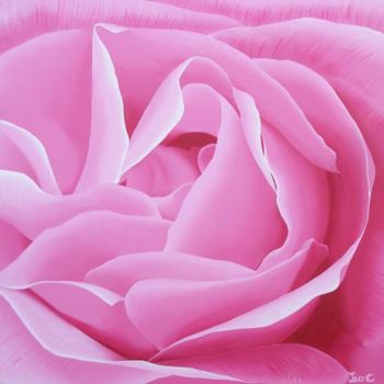 Peinture intitulée "Rose rose" par Jessc, Œuvre d'art originale, Huile