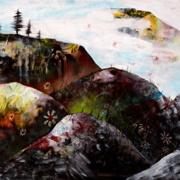 Peinture intitulée "Peeling Stones From…" par Jesse Reno, Œuvre d'art originale, Acrylique