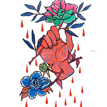 绘画 标题为“" mourir pour renaî…” 由Jessica Chabert, 原创艺术品, 墨