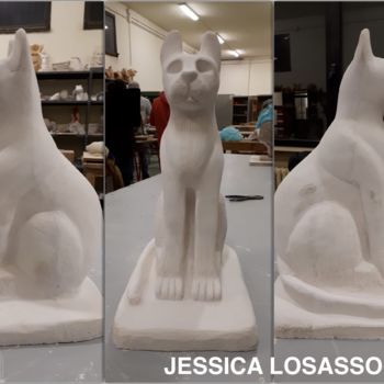 雕塑 标题为“cat , gatto in gesso” 由Jessica Losasso, 原创艺术品