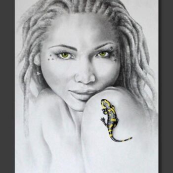 제목이 "African Reptile"인 미술작품 Jessica Rochlitz로, 원작, 기름