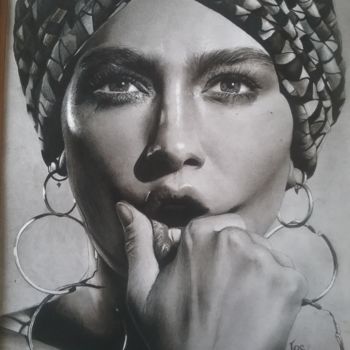 Drawing titled "Woman" by Jessica Subbiaghi, Original Artwork, Charcoal