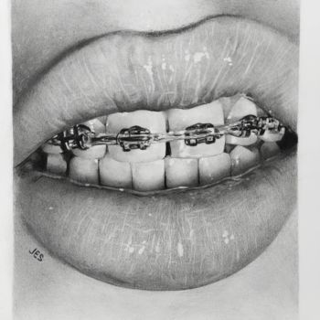 Dessin intitulée "mouth" par Jessica Subbiaghi, Œuvre d'art originale, Graphite