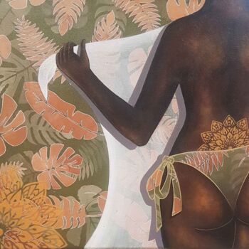 Malarstwo zatytułowany „Douceur Cacao” autorstwa Jessica Testut - L'Art De Soi, Oryginalna praca, Akryl Zamontowany na Drewn…