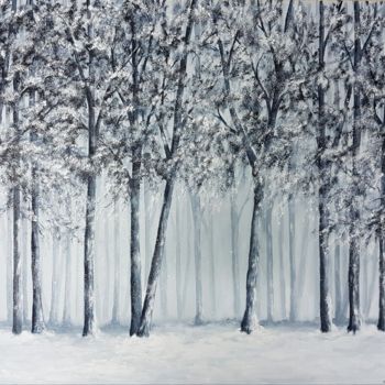 Pittura intitolato "Symphonie hivernale" da Jessica Fleurentin, Opera d'arte originale, Olio