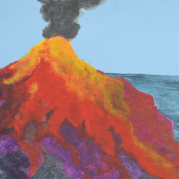 Pintura titulada "Volcano Blows" por Jessie Moerk Nee Hogg, Obra de arte original, Acrílico