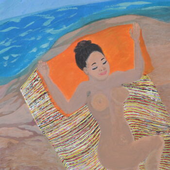 Painting titled "Living the Rays" by Jessie Moerk Nee Hogg, Original Artwork, Acrylic