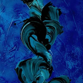 Peinture intitulée "Mouvement bleu 2" par Jessie Vasseur, Œuvre d'art originale, Acrylique