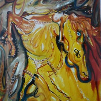 Schilderij getiteld "Retour de bal" door Jessuro, Origineel Kunstwerk, Olie