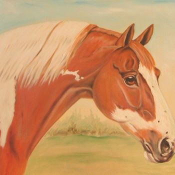 Painting titled "cavalo-oleo1.jpg" by José Estrêla, Original Artwork