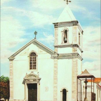 Картина под названием "igreja-cartaxo-oleo…" - José Estrêla, Подлинное произведение искусства