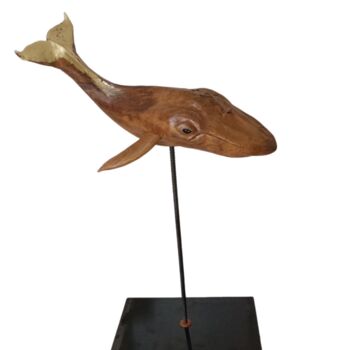 Escultura intitulada ""AZUL"" por Jesús Barbosa, Obras de arte originais, Madeira