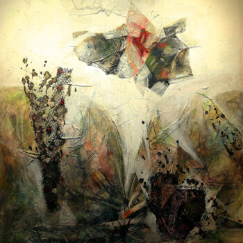 Картина под названием "Cortina de humo" - Jesús Lara Sotelo, Подлинное произведение искусства, Акрил