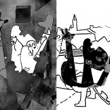 Digital Arts titled "ciudad Guernica pri…" by Jesús Ángel Pardo Álvarez, Original Artwork