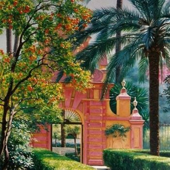 Painting titled "Alcázar de Sevilla" by Jesús Fernández, Original Artwork, Oil