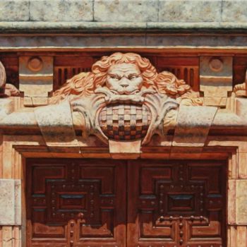Pintura titulada "Puerta del palacio…" por Jesús Fernández, Obra de arte original, Oleo