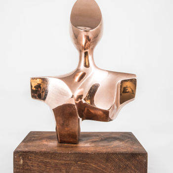 Sculptuur getiteld "Cubic Female Torso" door Jesus Valencia, Origineel Kunstwerk, Bronzen