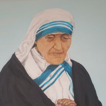 Peinture intitulée "Mother Teresa" par J. Sherri, Œuvre d'art originale, Acrylique