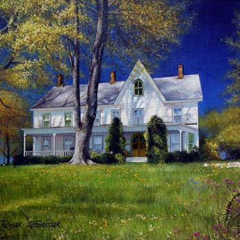 Painting titled "American Farm House" by Thomas Jewusiak, Original Artwork