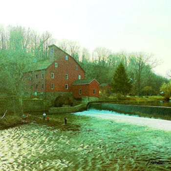 Pintura titulada "American Old Mill" por Thomas Jewusiak, Obra de arte original