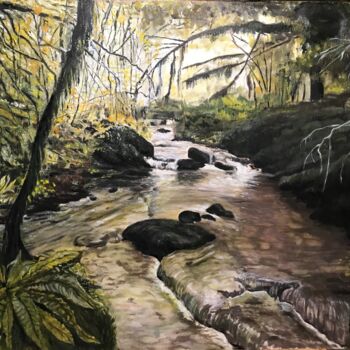 Pintura intitulada "Dans le ruisseau du…" por Jean-Francois Jehl, Obras de arte originais, Óleo
