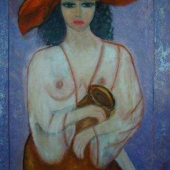 Peinture intitulée "FEMME A LA CRUCHE" par Jacqueline Faucil, Œuvre d'art originale