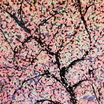 Pintura titulada "Sakura" por Jf Brivaud, Obra de arte original, Acrílico Montado en Bastidor de camilla de madera