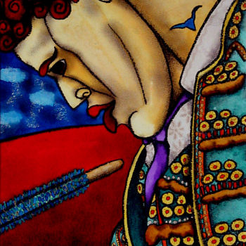 Ζωγραφική με τίτλο "Le torero roux (ori…" από Jf C20, Αυθεντικά έργα τέχνης, Μελάνι