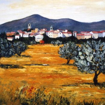 Painting titled "Lourmarin" by Jean-François Clemenceau, Original Artwork, Oil