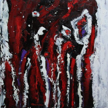 Painting titled "Abstrait" by Jean-François Clemenceau, Original Artwork, Oil