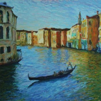 Peinture intitulée "Venise, le grand Ca…" par Jean-François Déat, Œuvre d'art originale, Huile