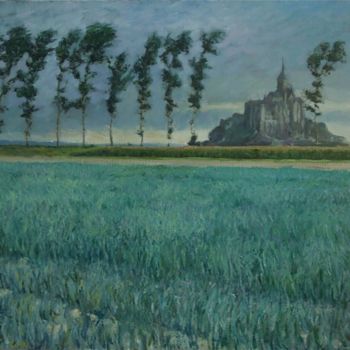Peinture intitulée "Le Mont Saint-Michel" par Jean-François Déat, Œuvre d'art originale, Huile