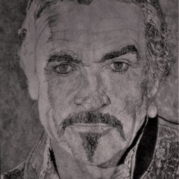 Zeichnungen mit dem Titel "Sean Connery" von Jean-François Frigon, Original-Kunstwerk, Bleistift