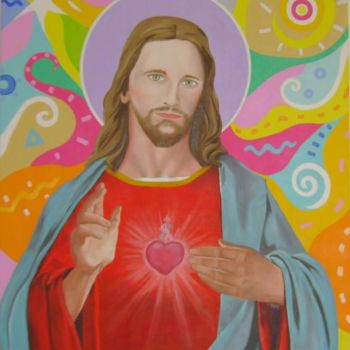 Painting titled "A energia do Cristo" by Jfmachados, Original Artwork, Oil