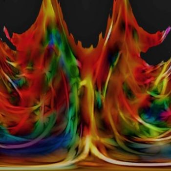 Arts numériques intitulée "Colorful Peacock" par Julie Grace, Œuvre d'art originale, Modélisation 3D