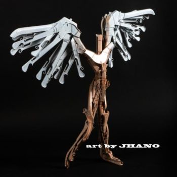 Γλυπτική με τίτλο "Ange I" από Jhano, Αυθεντικά έργα τέχνης, Πλαστική ύλη
